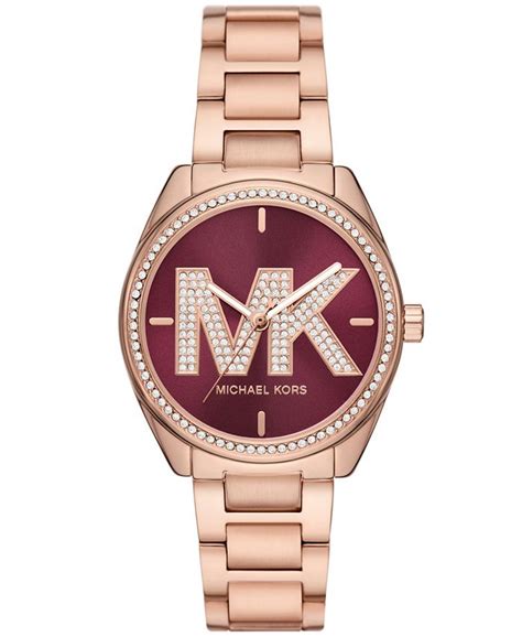 Michael Kors Janelle Three Hand Rose Gold Dial Two Tone Steel 